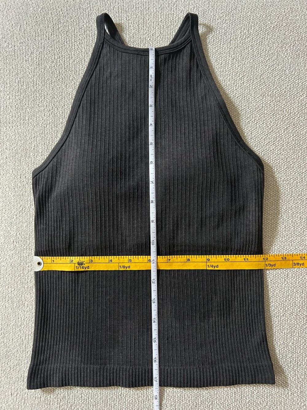 Lululemon T-Back Ribbed Tank Top in Charcoal Gray, Size 0 - Picture 4 of 4